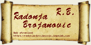 Radonja Brojanović vizit kartica